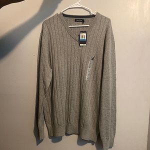 Nautica V-Neck Grey Heather Sweater